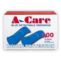 A-Care Blue Detectable Extra Wide Strip (75 x 25mm) – Box/100