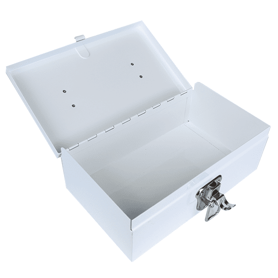 White Metal Cases / Tins (optional Tray) Medium_interior