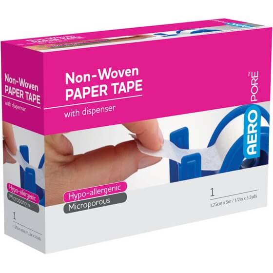 AEROTAPE White Microporous Paper Tape 1.25cm x 5M Box/24>