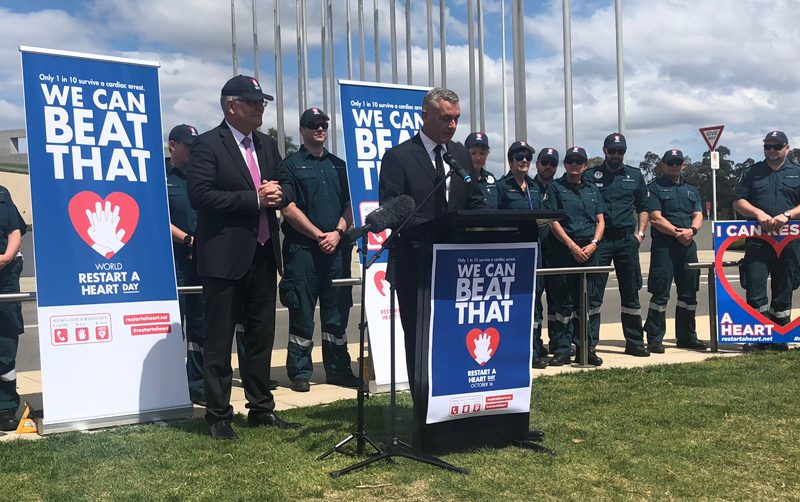 Scott Morrison Prime Minister at the World Restart a Heart Day Event in Canberra
