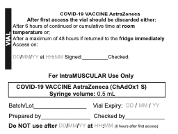 Astra Zeneca Vaccine Labels