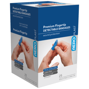 AEROPLAST Premium Detectable Fingertip Dressing 7.5 x 4.5cm Box/25