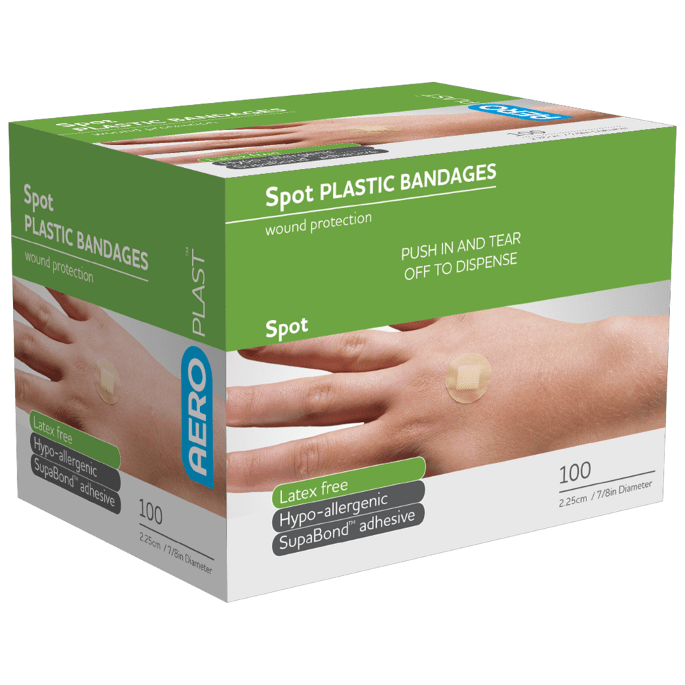 AEROPLAST Plastic Spot Dressings 2.25 x 2.25cm Box/100 Aero Healthcare