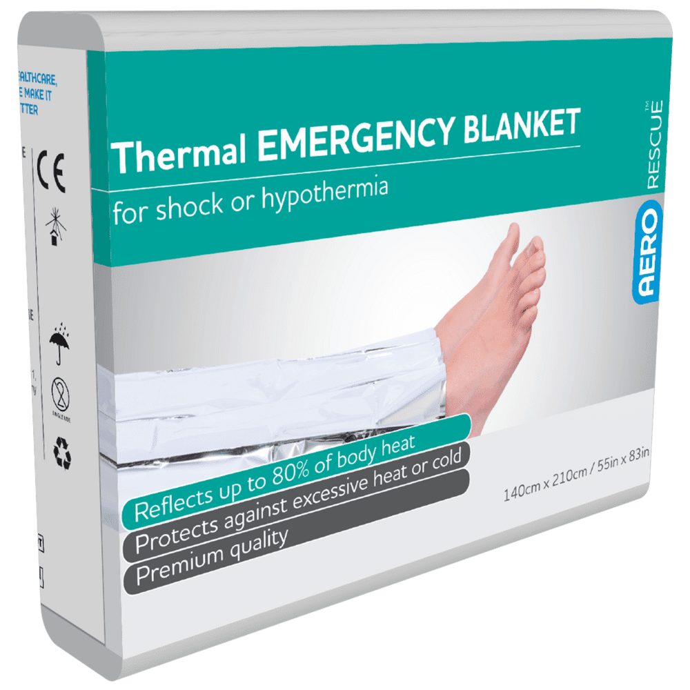 AERORESCUE Thermal Blanket 140cm x 210cm Bag/100 Aero Healthcare