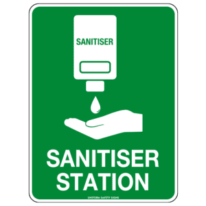 Off-Wall Poly Hand Sanitiser Station Sign 22.5 x 22.5cm
