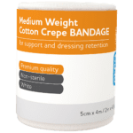 AEROCREPE Medium Cotton Crepe Bandage 5cm x 4M Wrap/12