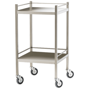 Small Stainless Steel Trolley with Rails 50 x 50 x 97cm
