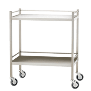 Medium Stainless Steel Trolley with Rails 80 x 50 x 97cm