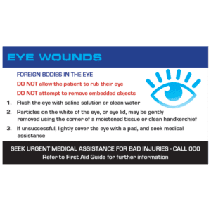 AEROGUIDE Eye Wound First Aid Card