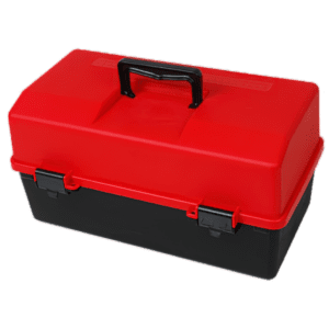 AEROCASE Red and Black Plastic Tacklebox 2 Tray Cantilever