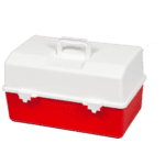AEROCASE Red and White Plastic Tacklebox with 2 Tray Cantilever 16 x 33 x 19cm