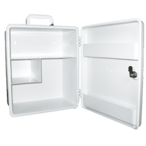 AEROCASE Small White Plastic Cabinet with Key Latch