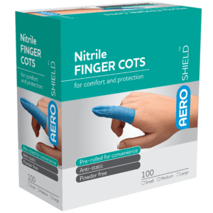 AEROSHIELD X-Large Nitrile Finger Cots Box/100