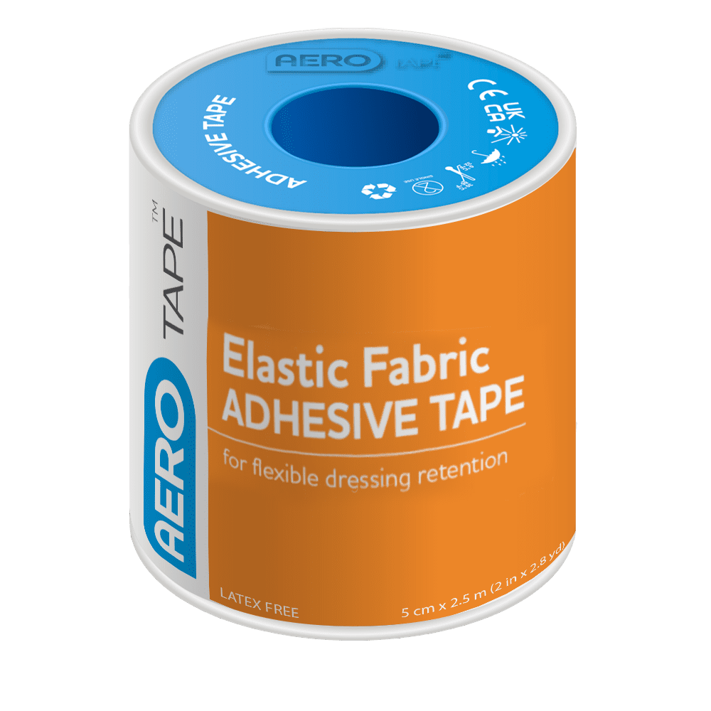 AEROTAPE Elastic Fabric Adhesive Tape 5cm x 2.5M Box/3 | Aero Healthcare