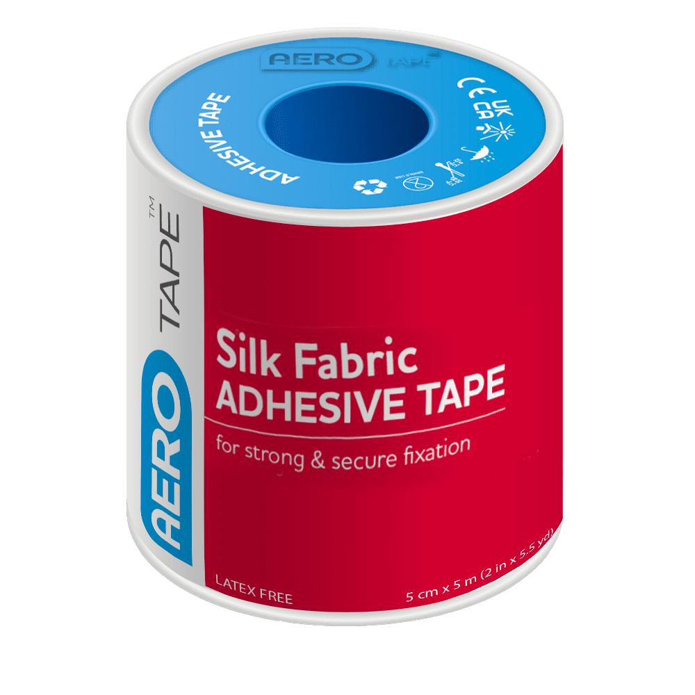 AEROTAPE Silk Fabric Adhesive Tape 5cm x 5M Box/3 Aero Healthcare