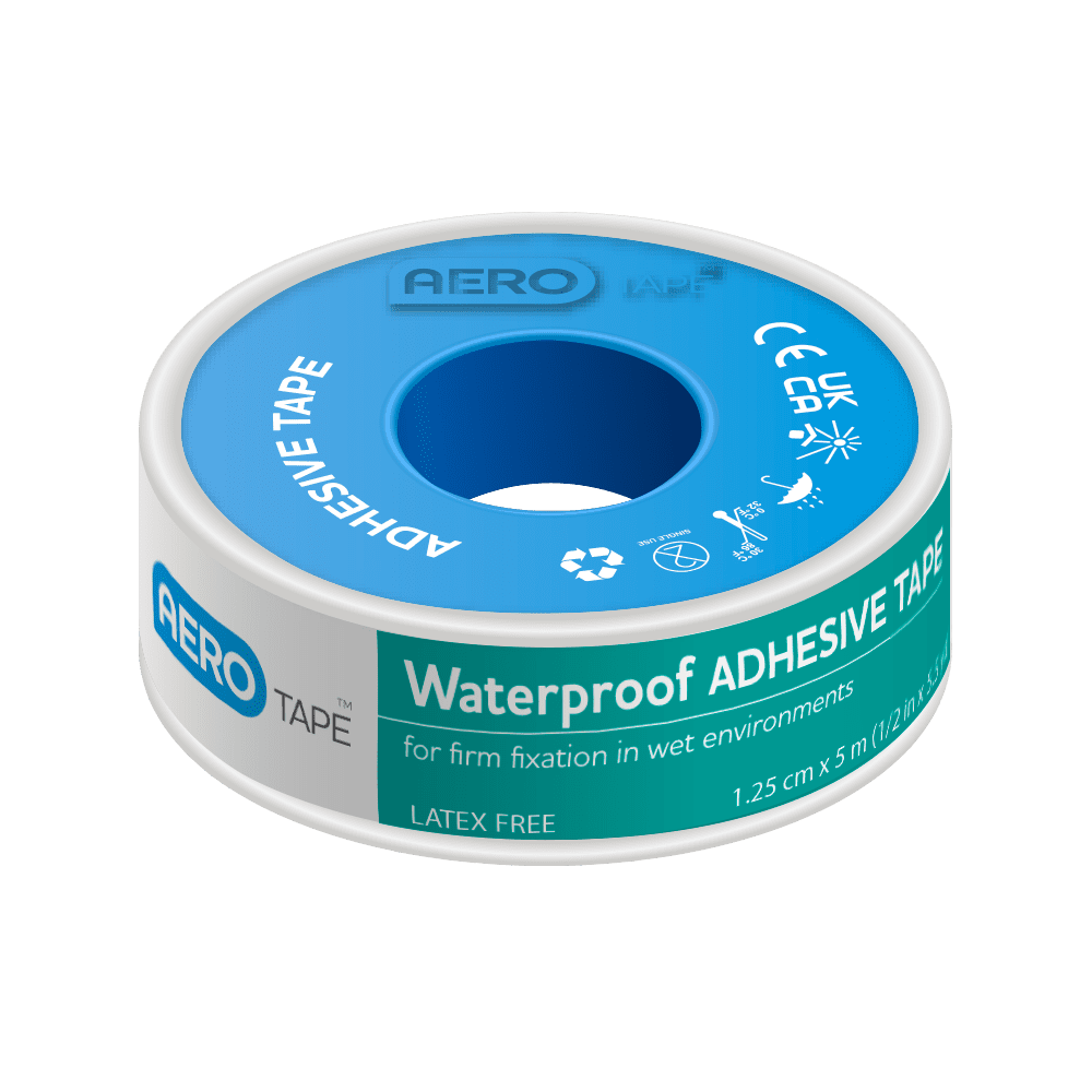 AEROTAPE Waterproof Adhesive Tape 1.25cm x 5M Box/9 Aero Healthcare