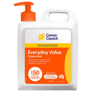 CANCER COUNCIL SPF50 Everyday Value Sunscreen Pump 1L (GST Free)