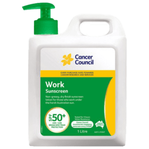 CANCER COUNCIL SPF50+ Work Sunscreen Pump 1L (GST Free)