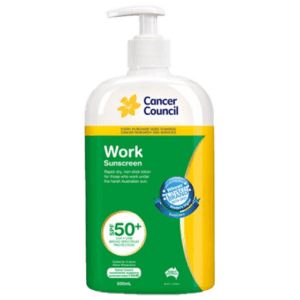 CANCER COUNCIL SPF50+ Work Sunscreen Pump 500mL (GST Free)