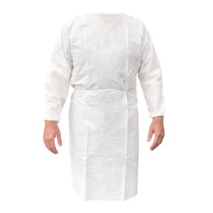 AEROSHIELD Disposable White Fluid Resistant Gown (Non-Sterile)