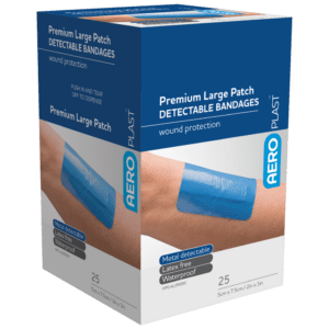 AEROPLAST Premium Detectable Large Patch 7.5 x 5cm Box/25