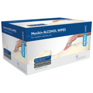 AEROWIPE 70% Isopropyl Alcohol Manikin Swab 19 x 14cm Box/50