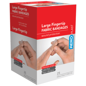 AEROPLAST Premium Fabric Large Fingertip 7.5 x 4.5cm Box/25