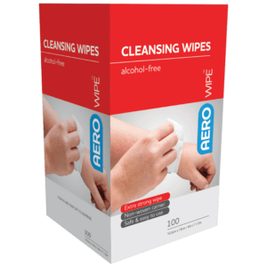 AEROWIPE Alcohol-Free Cleansing Wipes Box/100