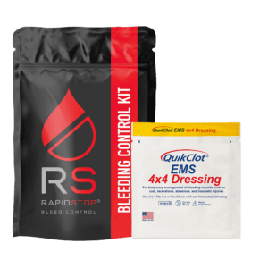 RAPIDSTOP Bleeding Control Kits – Medium, Plastic Pouch – EMS Dressing