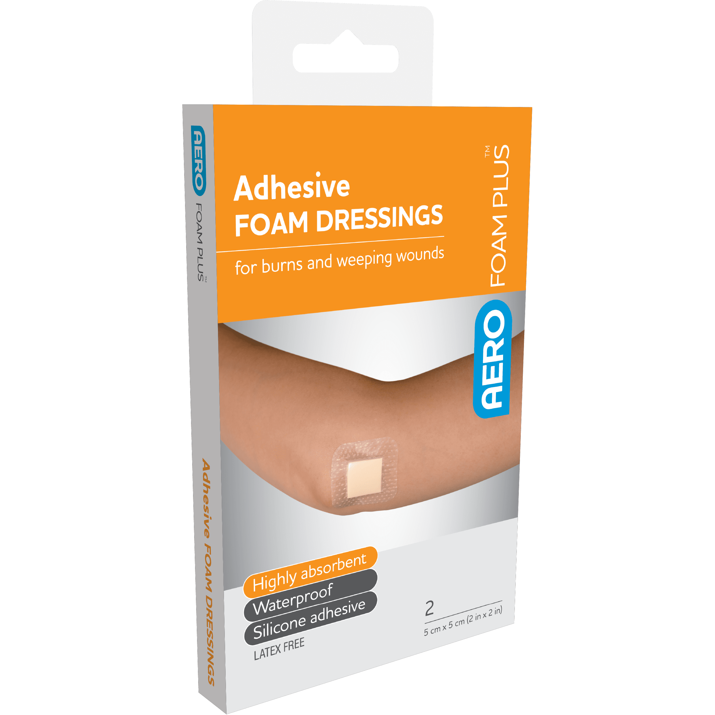 AEROFOAM PLUS Adhesive Foam Dressings 5 x 5cm Box/2