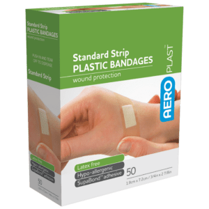 AEROPLAST Plastic Standard Strip 7.2 x 1.9cm Box/50