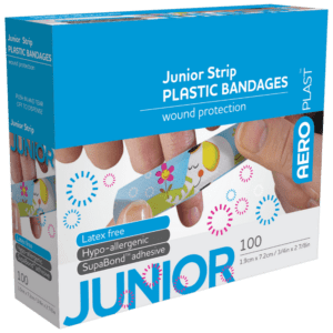 AEROPLAST Plastic Junior Strip 7.2 x 1.9cm Box/100