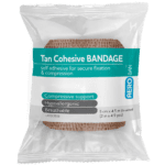 AEROBAN Tan Cohesive Bandage 5.0cm x 4.5M Wrap/12