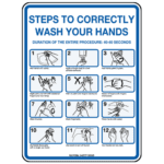 Poly Hand Washing Steps Sign 30 x 22.5cm