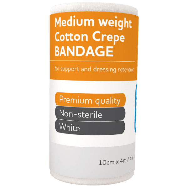 AEROCREPE Medium Cotton Crepe Bandage 10cm x 4M Wrap/12 - Customers also search for: baremedical 2309125 Bandage Crepe 10Cm X 1.5M Cotton White N/S Unstretched,Lymphlex LOR003 Lymphlex Short Stretch Compression Bandage,MEDICREPE ACC004 MEDICREPE Cotton Crepe Bandage  Unstretched,Sentry ACC001,Surviv-A-Wrap CRBW100S Surviv-a-wrap Crepe Bandage,Medium Weight,10cm x 4 metres,Wrinkled,12 per Pack,Surviv-A-Wrap CRBW100SL Surviv-a-wrap Crepe Bandage,Loose Roll Only,SURVIVAL CREPE Pressure bandage,medium weight,10cm x 1.8m unstretched,Trafalgar 856723 Medium Support Crepe Bandages - 10cm x 2m,Universal Choice CRBW100UB1L Universal Crepe Bandage,10cm x 1.8m Unstretched,4m Stretched,Loose,A37607 First Aiders Choice Fac Medium Support Crepe Bandage W10cm,21230 Crepe Medium 10cm x 2m,1060 Heavy Crepe Bandage -10cm x 1.5m,1085 Medium Crepe Bandage -10cm x 1.5m,12604213 Healband Crepe Bandage Medium Cotton,SB665 Surgical Basics Crepe Bandage 10cm X 1.6m,10301014 Crepe Bandage Medium 10cm