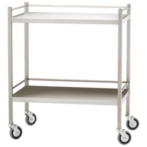 Large Stainless Steel Trolley with Rails 110 x 50 x 97cm