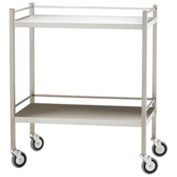 Large Stainless Steel Trolley with Rails 110 x 50 x 97cm