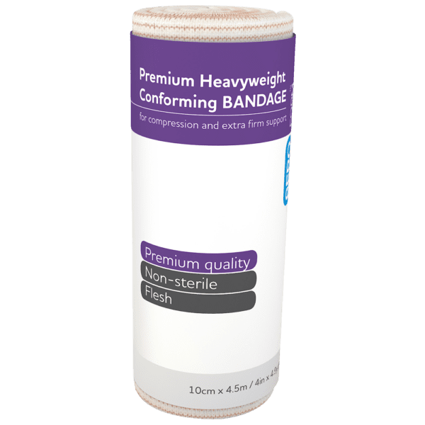 AEROFORM Premium Heavyweight Conforming 10cm x 4.5M Wrap/12 - Customers also search for: BSN Medical SN36301001 Tensocrepe Heavy Weight Bandage,10cm x 2.3m (Unstretched),4m (Stretched),100 Percent Cotton,Tan,12 Rolls per Pack,Trafalgar 21025 HEAVY CREPE BANDAGE W10CM,106401 Premium Compression Bandage-10cm