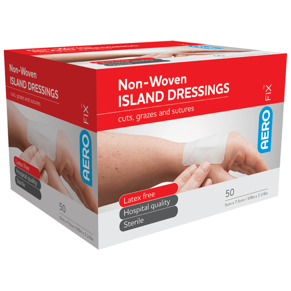 AEROFIX Non-Woven Island Dressing 5 x 7.5cm - Customers also search for: AsGUARD Flex + ISD030 AsGUARD Flex + Non-Woven Island Dressing,baremedical 1990237 Dressing Adh Cloth 5 X 7Cm,baremedical 2528036 Island Dressing (Sterile),Essity 72380-00 L/Med 5cmx7.2cm x50,Essity 72382-00 L/Med T Plus 5cmx7.2cm x50,Leukoplast 7645027 Leukoplast ¬¨¬®‚àö√ú soft white,Medstock MS100710NSI MedStock Fabric IsDress 7x10cm x100,MedStock MS100507NSI MedStock Fabric IsDress 5x7cm x100,Smith & Nephew 66001478 Cutiplast 7.2x5cm x100 1478,Smith & Nephew 7135 Primapore Dress 8.3x6cm x50 7135,Smith & Nephew 66003634 Primapore Dress 7.2x5cm x50,Trafalgar 101306 ISLAND DRESSING 7.5CM X 5CM BOX 50,FRD148 Island Dressing,6 x 8cm,50pk,S631 Primapore Dressings 830x60mm Pk 50,13070001 Bodichek Non-Woven Island Dressing,10204033 Primapore Island Dressing 7.2cm x 5cm (50),10204035 Primapore Island Dressing 8.3cm x 6cm (50)