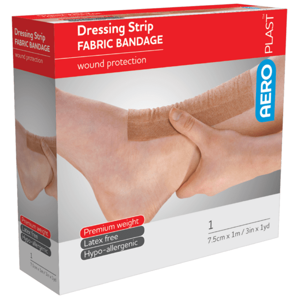 AEROPLAST Premium Fabric Dressing Strip 7.5cm x 1M - Customers also search for: bandaid,fabric strip,First Aid Only H119 3/4"x3" Heavy Woven Fabric Bandages,100/box,Medique 61433 7/8" x 3" Flexible HW Strip Bandages,Trafalgar 42510 ELASTOPLAST FABRIC STRIPS PK100,P13 P13,Adhesive Plasters,Fabric,72 x 19mm,100pk,44003 Bandaid  Dressing Strip 7.5cm x 1m,BAF501 AEROPLAST Fabric Dressing Strips 100 pack