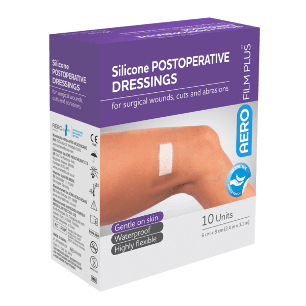 AEROFILM PLUS Sensitive Silicone Postoperative Dressing 6 x 8cm Box/10 - Customers also search for: Essity 76464-00 L/Med T Skn Sens 5x7.2cm 5Pk,Essity 76178-00 L/Med TPlus S/Sens Ster5cmX7.2cmBx5