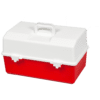 AEROCASE Red and White Plastic Tacklebox with 2 Tray Cantilever 16 x 33 x 19cm - Customers also search for: B1 B1,Conforming Bandage,5cm,3pk,F1 F.A.KIT: CASE PLASTIC FISCHER 1 TRAY GREEN