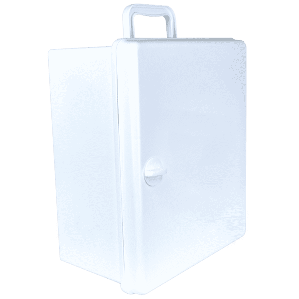 AEROCASE Large White Plastic Cabinet with Knob Closure 32 x 37 x 18cm - Customers also search for: 6P F.A.KIT: CASE PLASTIC FISCHER WALL MOUNT LARGE (Key Lock)