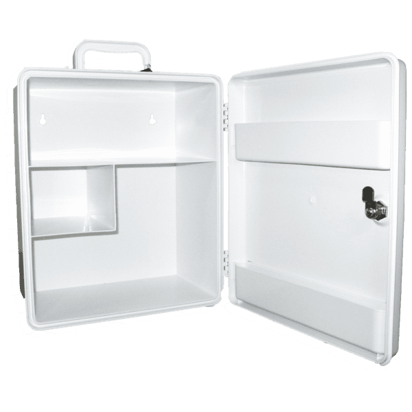 AEROCASE Large White Plastic Cabinet with Key Latch 32 x 37 x 18cm - Customers also search for: 6P F.A.KIT: CASE PLASTIC FISCHER WALL MOUNT LARGE (Key Lock)