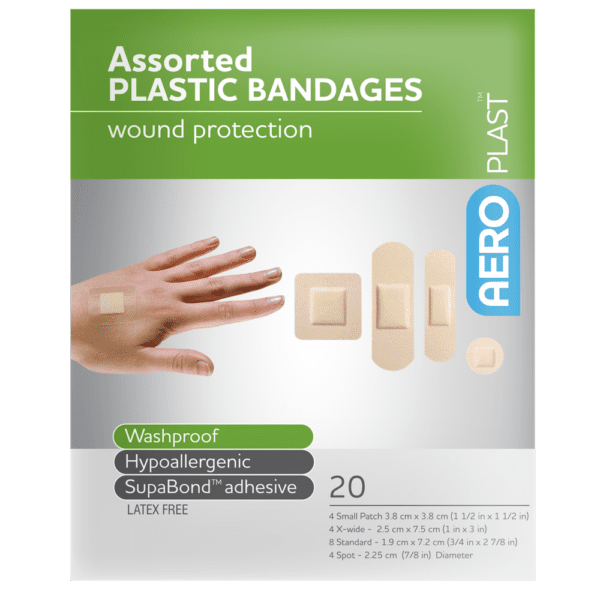 AEROPLAST Plastic Assorted Dressings Env/20 - Customers also search for: bandaid,Band - Aid 37206127,First Aid Only G155 3/4"x3" Plastic Bandages,100/box,Johnson & Johnson 3720612704 Bandaid Plst Strp 100,Medique 102133 3/4" x 3" Plastic Strip Bandages,Trafalgar 41007 ELASTOPLAST PLASTIC STRIPS PK100,P12 P12,Adhesive Plasters,Plastic,72 x 19mm,100pk,S646 Adhesive Strip Medical Rapaid,S628 Band Aid J3510 Adhesive Bandages Pkt 100,S632 L/Plast S72590-01 Plastic Strips Pkt 100,62610511 Healband Plastic Strips,72x20mm,50's,13010004 Bodichek Strips Plastic 72x20mm Sterile,SB874 Surgical Basics Plastic Strips 75 Per Pack,9300610000000 Fabric 24's,10201002 Plastic Dressing Strips 1.9cm x 7.2cm (100)