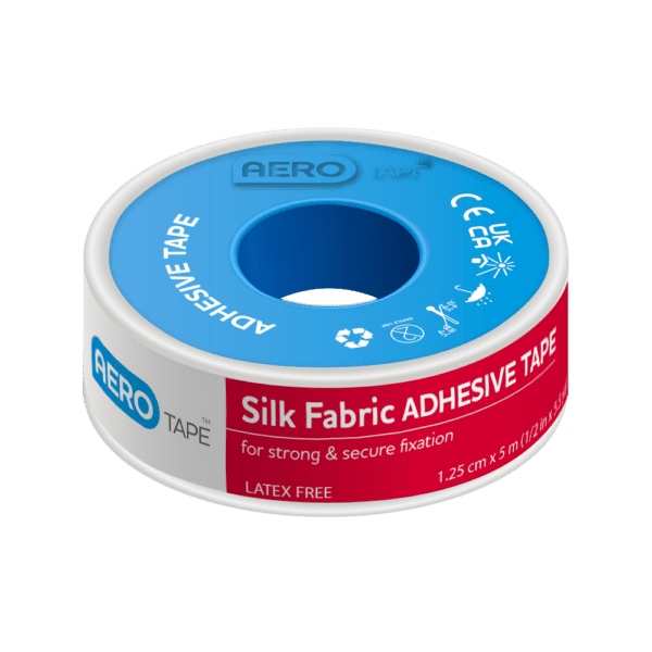 AEROTAPE Silk Fabric Adhesive Tape 1.25cm x 5M - Customers also search for: Essity 01521-00 L/Plast 1521 Plast 1.25cmx5m,Smith & Nephew 36361510 Primatape Tape 1.25cm x5m,Trafalgar 41021 LEUKOSILK TAPE 1.25CMX5M,1126 Surgical Tape 1.25cm x 9m,10401010 Leukosilk Tape 1.25cm