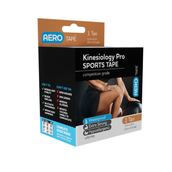 AEROTAPE Tan Kinesiology Pro Sports Tape 5cm x 5m