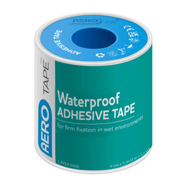 AEROTAPE Waterproof Adhesive Tape 5cm x 5M - Customers also search for: Essity 02321-00 L/Plast 2321 WProof 1.25cmx5m,Smith & Nephew 36361523 Primatape WProof Tape 1.25cm x5m