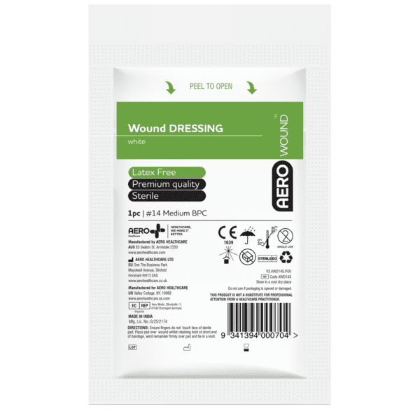 AEROWOUND #14 Wound Dressing 12 x 12cm Bag/12 - Customers also search for: First Aid Only 2-006-001 2" Hema-Flex Bandage Compress,4/box,First Aiders Choice 856731 Wound Dressings,Sentry WD001 Wound Dressing No.13,D6 D6,Wound Dressing,No.13,1pk,D6-BULK D6-BULK,10pk,22900 No. 13 Wound Dressing,AWDS Wound Dressings  Sterile,2080 Wound Dressing No.13,13070030 Bodichek Wound Dressing,10204048 Wound Dressing No. 13 Small