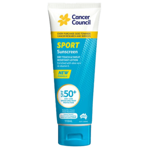 CANCER COUNCIL SPF50+ Sport Sunscreen Tube 110mL - Customers also search for: A50616 Ultra Protect SPF50+ Sunscreen Bundle,11502016 Hamilton Sunscreen 50+ 1L